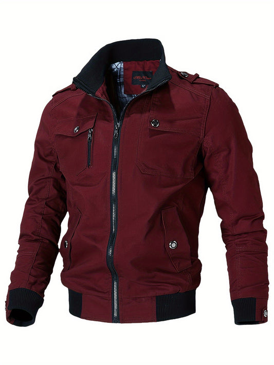 Chaqueta Multibolsillos para Hombre Abrigo de algodón