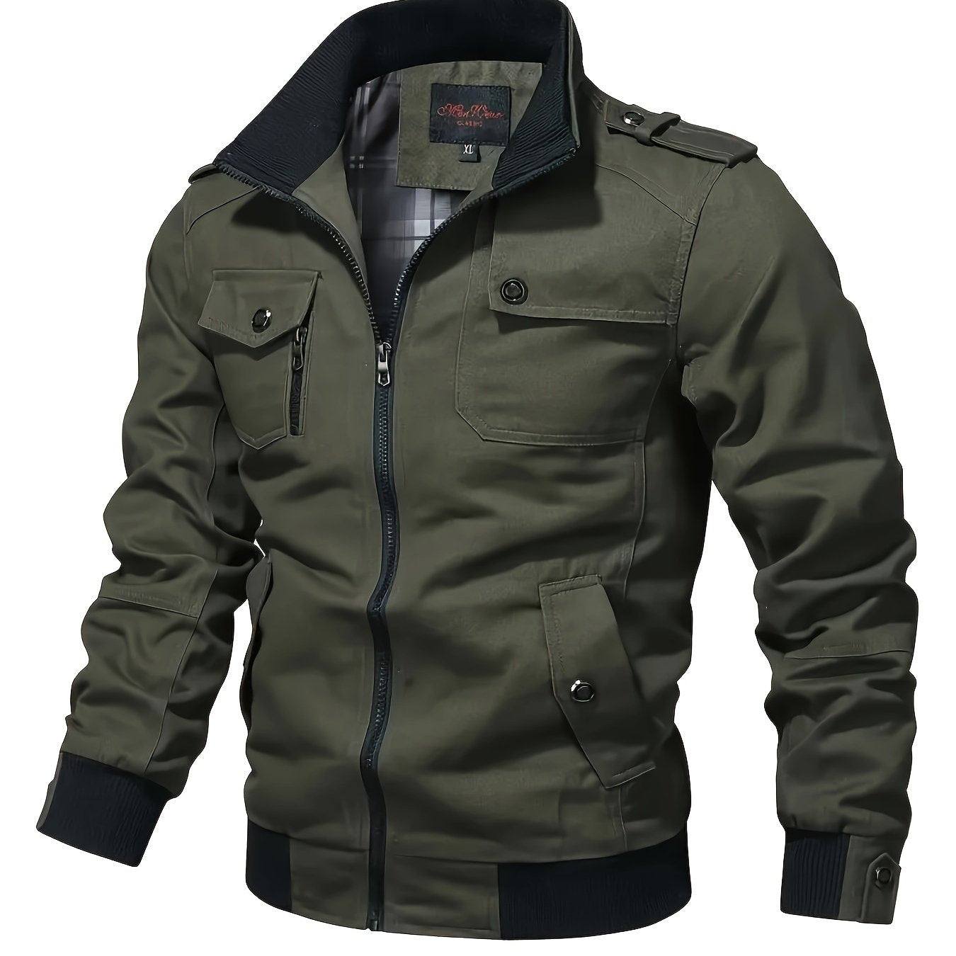 Chaqueta Multibolsillos para Hombre Abrigo de algodón