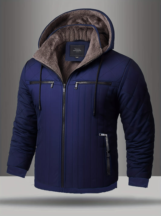 Abrigo con Capucha para Hombre Forro Polar