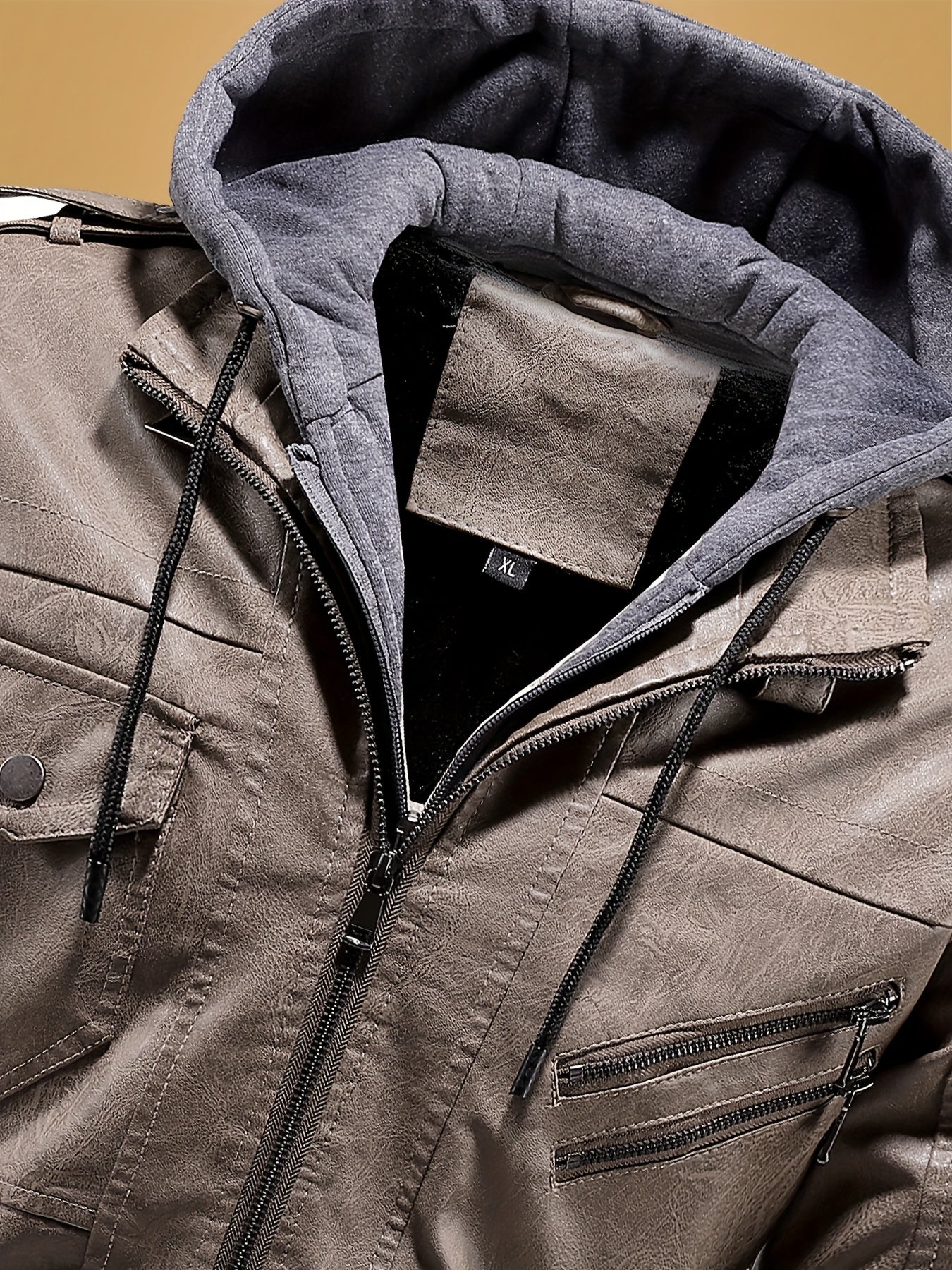 Chaqueta Retro de Cuero PU para Hombre