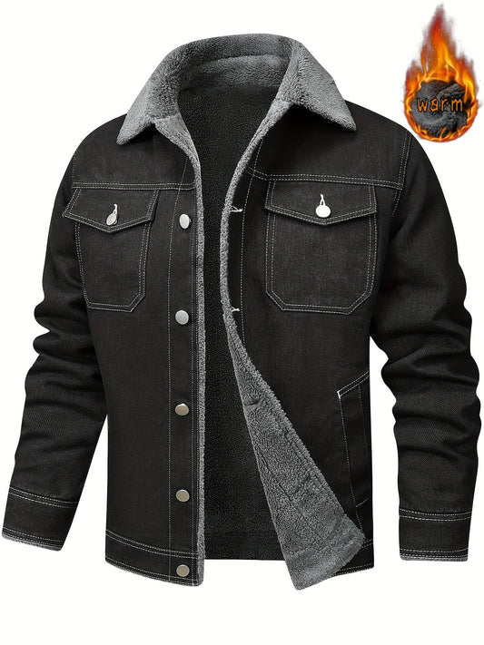 Chaqueta de Invierno para Hombre con Solapa y Forro Interior