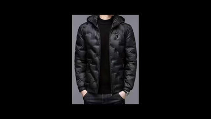 Abrigo Acolchado para Hombre Capucha y Forro Polar