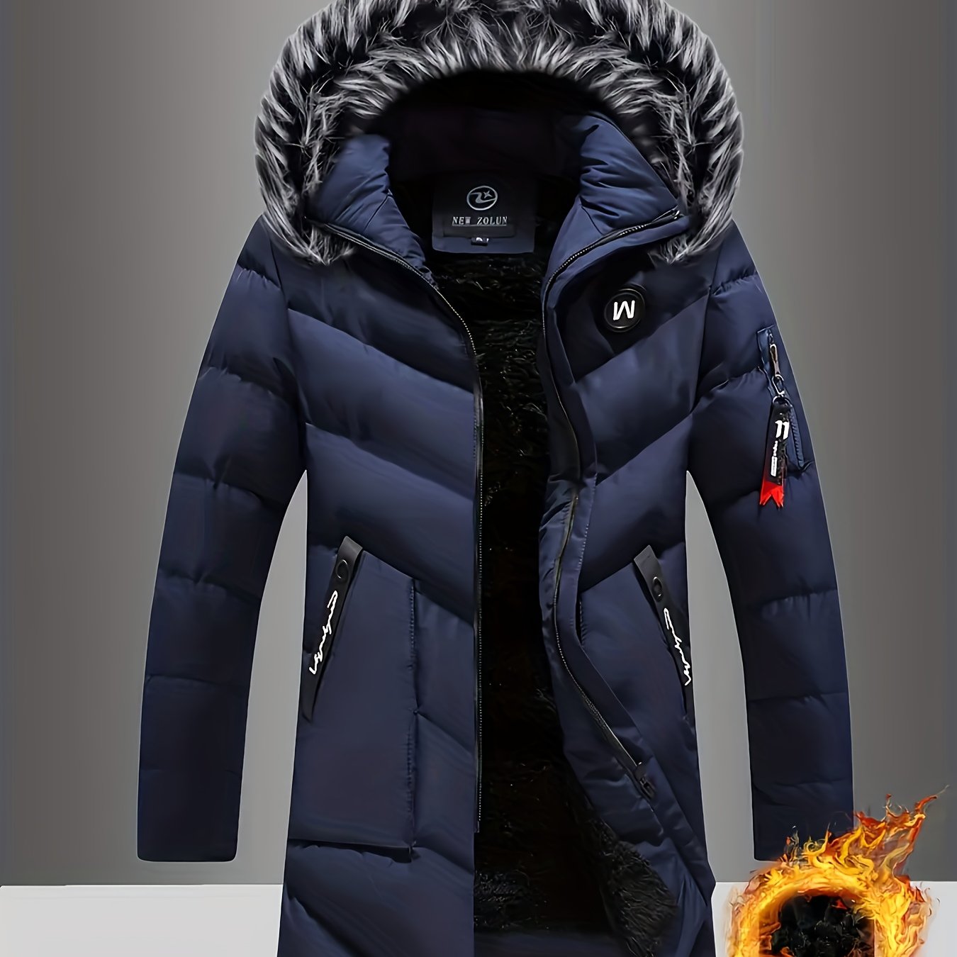 Chaqueta de inverno con forro polar casual para hombre