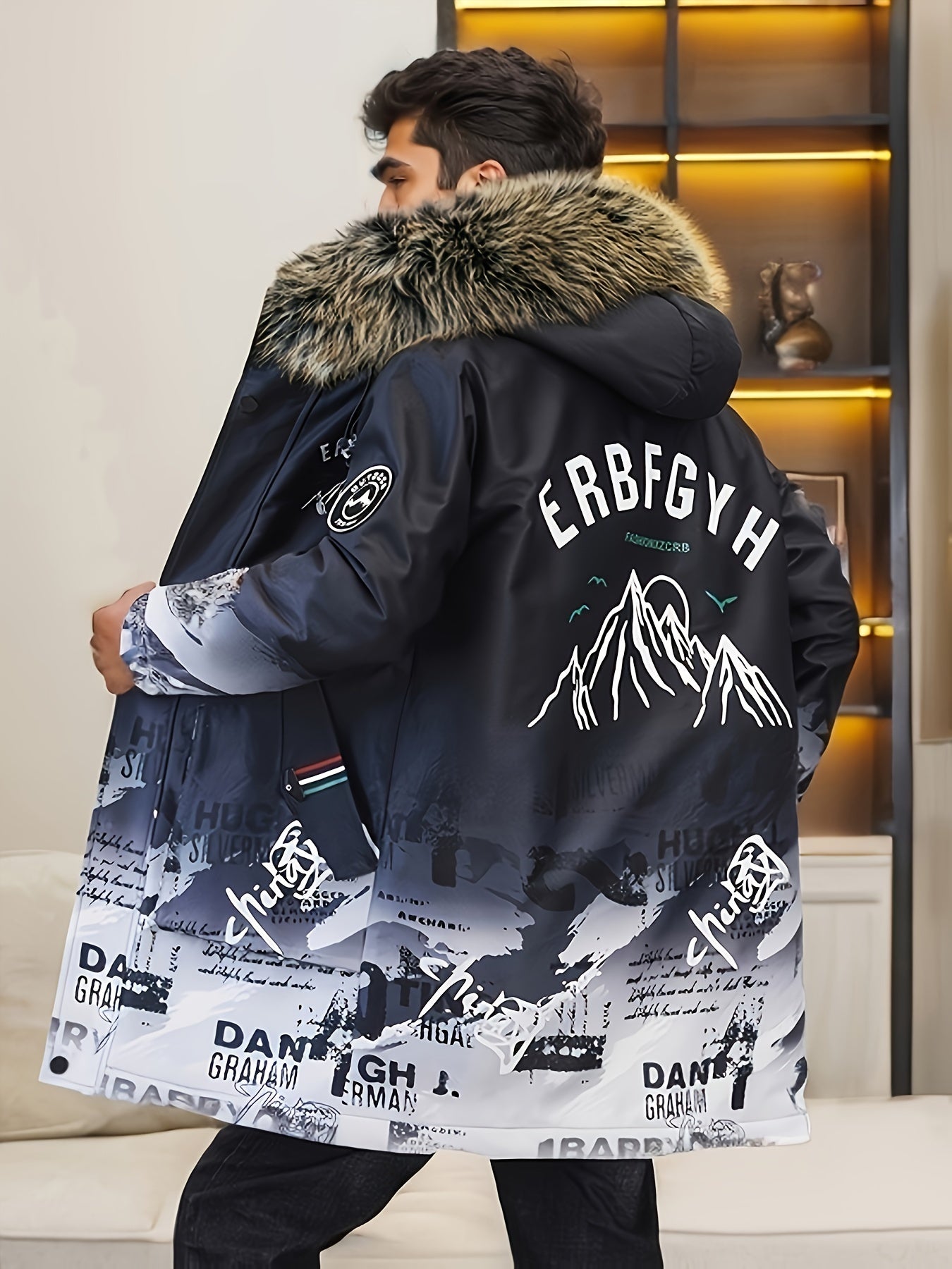 Chaqueta de Invierno para Hombre con Capucha y Cremallera