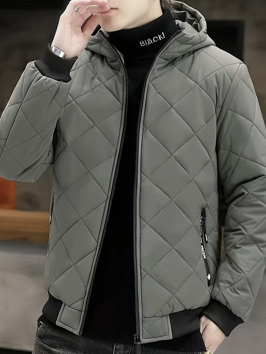 Chaqueta casual para hombre con capucha Forro y Relleno