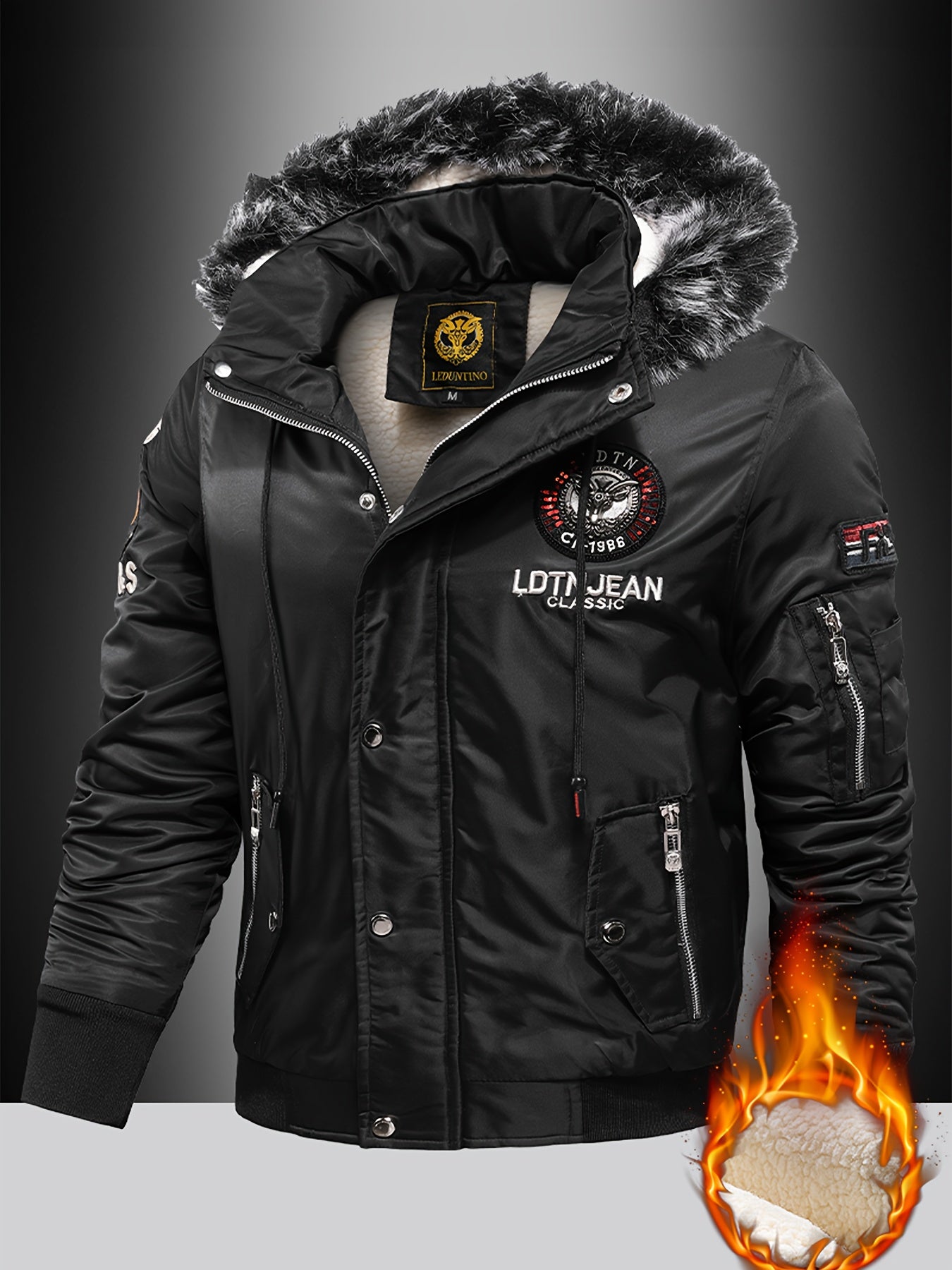 Abrigo con Capucha para Hombre  Antiviento y Frío