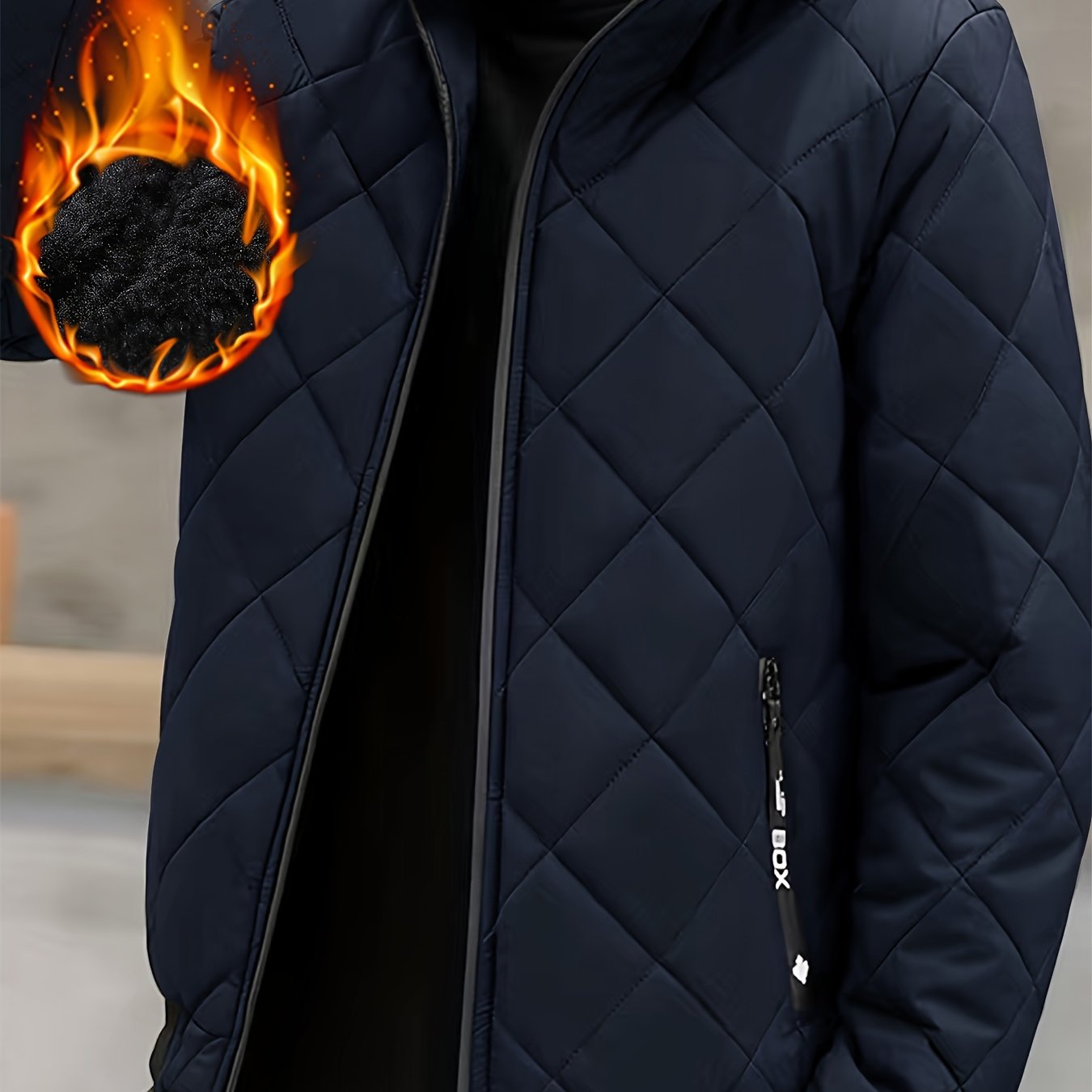 Chaqueta casual para hombre con capucha Forro y Relleno