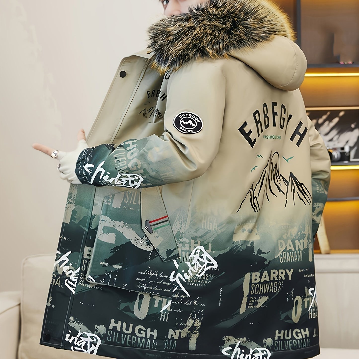 Chaqueta de Invierno para Hombre con Capucha y Cremallera