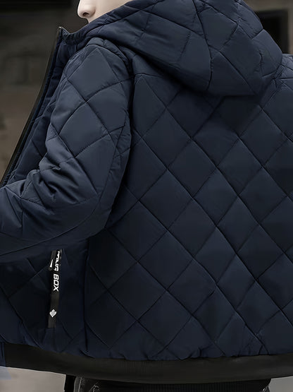 Chaqueta casual para hombre con capucha Forro y Relleno