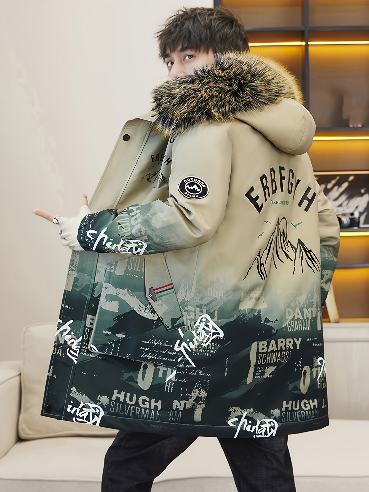 Chaqueta de Invierno para Hombre con Capucha y Cremallera