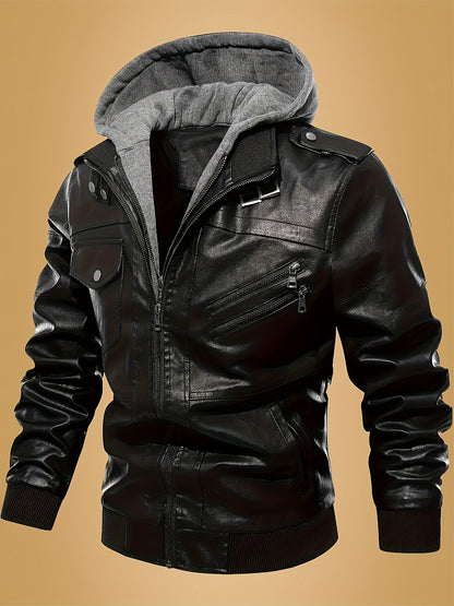 Chaqueta Retro de Cuero PU para Hombre