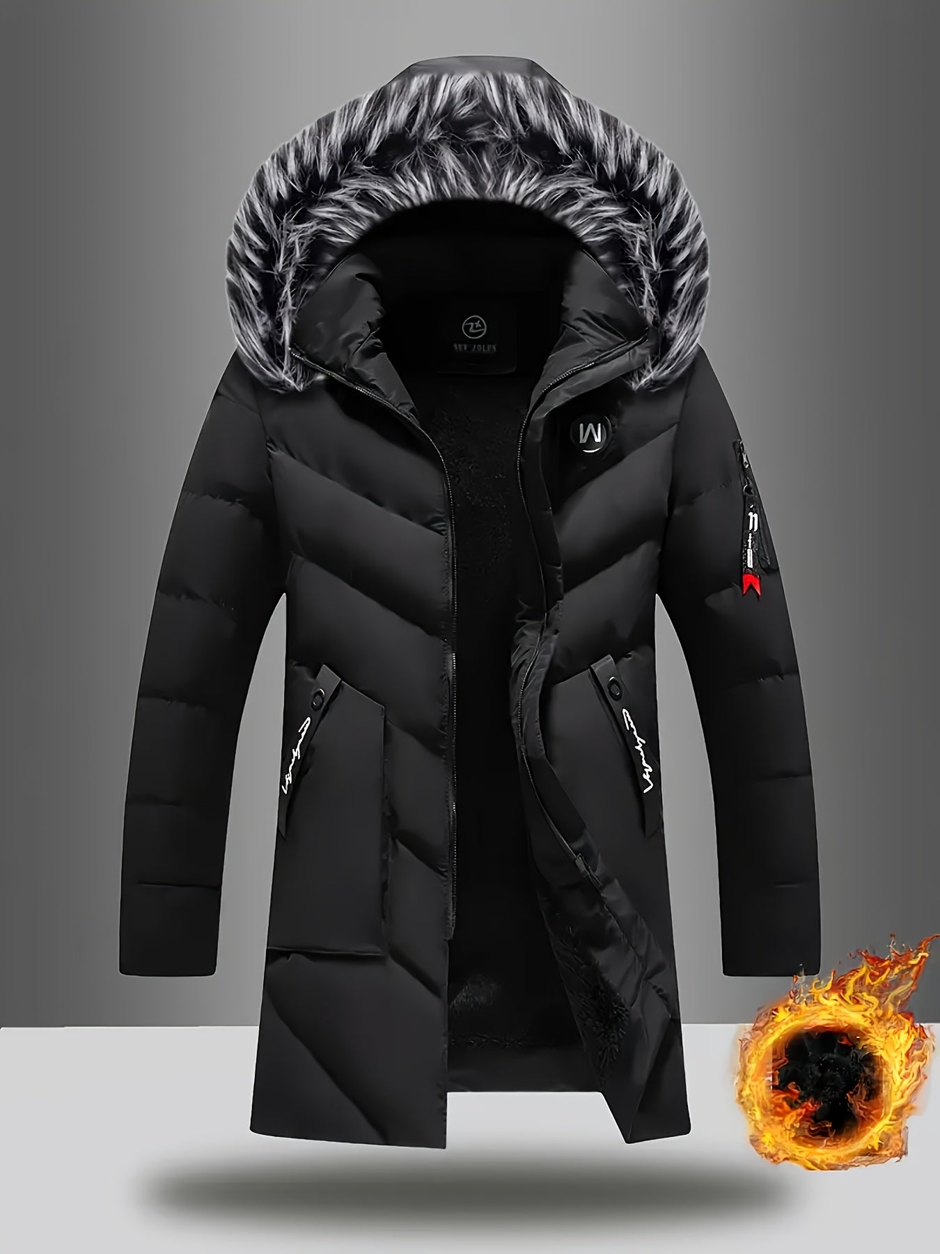 Chaqueta de inverno con forro polar casual para hombre