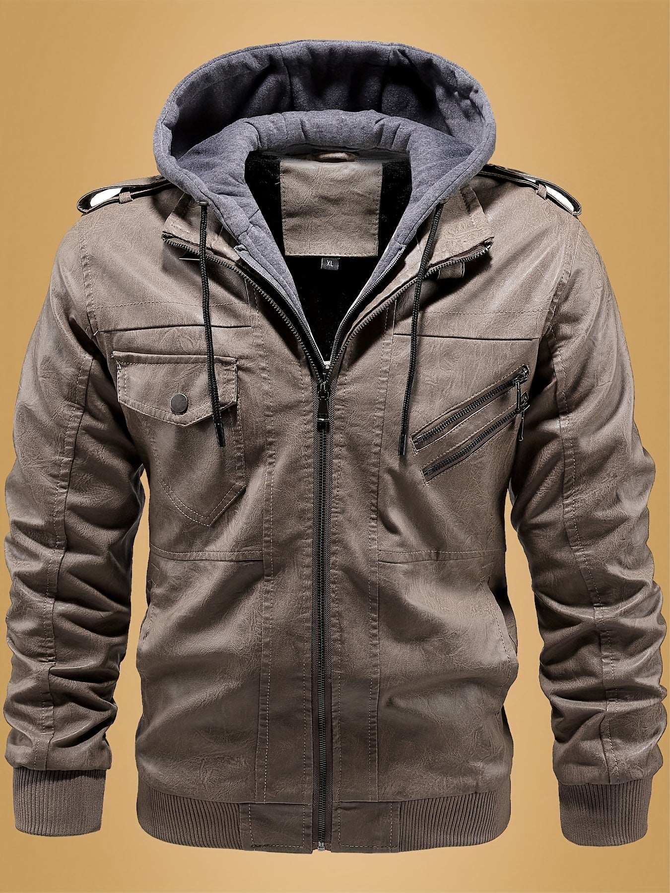 Chaqueta Retro de Cuero PU para Hombre