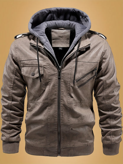 Chaqueta Retro de Cuero PU para Hombre