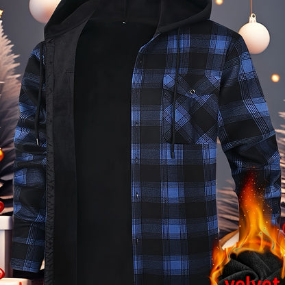 Chaqueta de Cuadros con Capucha para Hombre