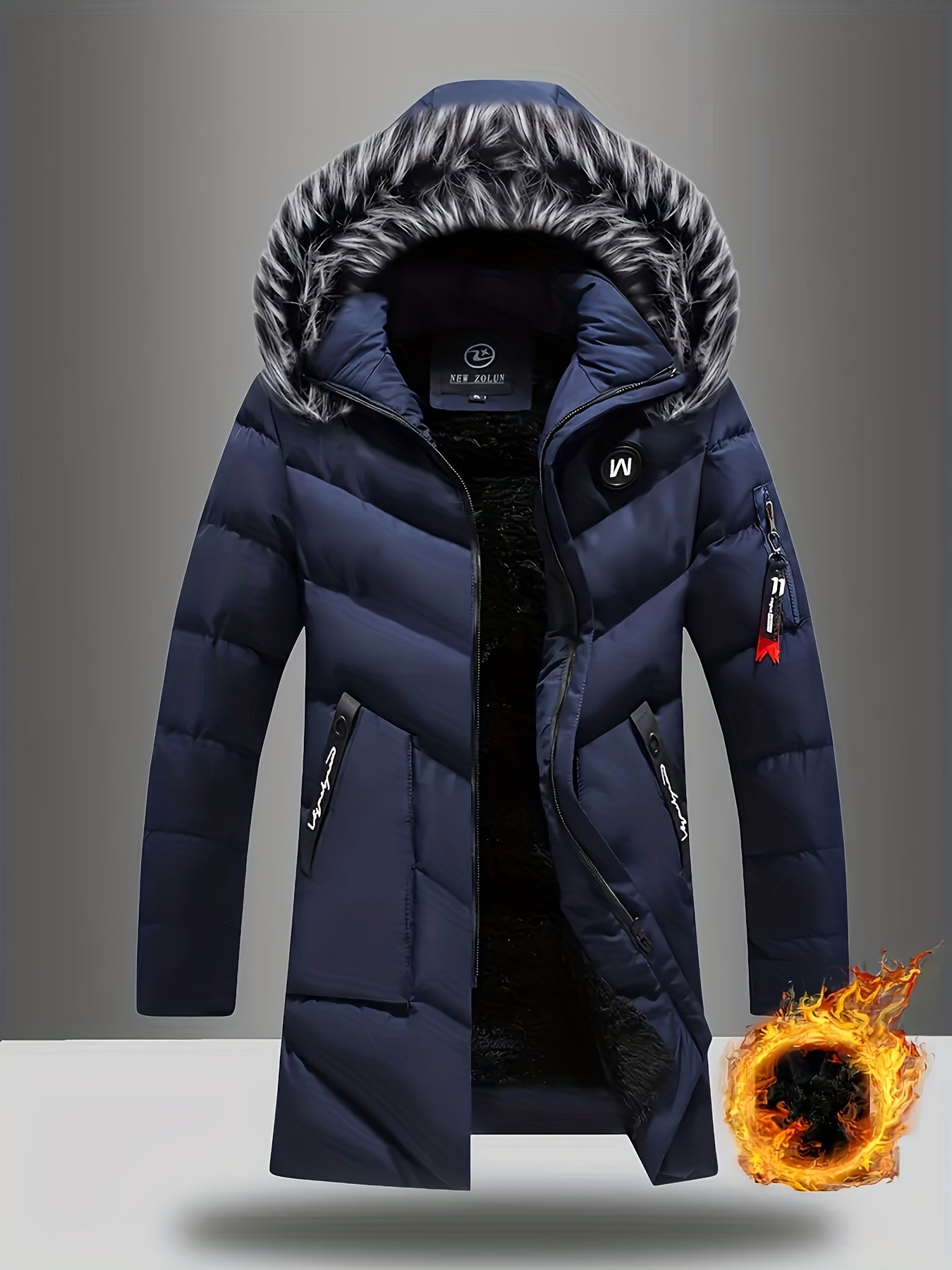 Chaqueta de inverno con forro polar casual para hombre