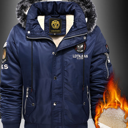 Abrigo con Capucha para Hombre  Antiviento y Frío