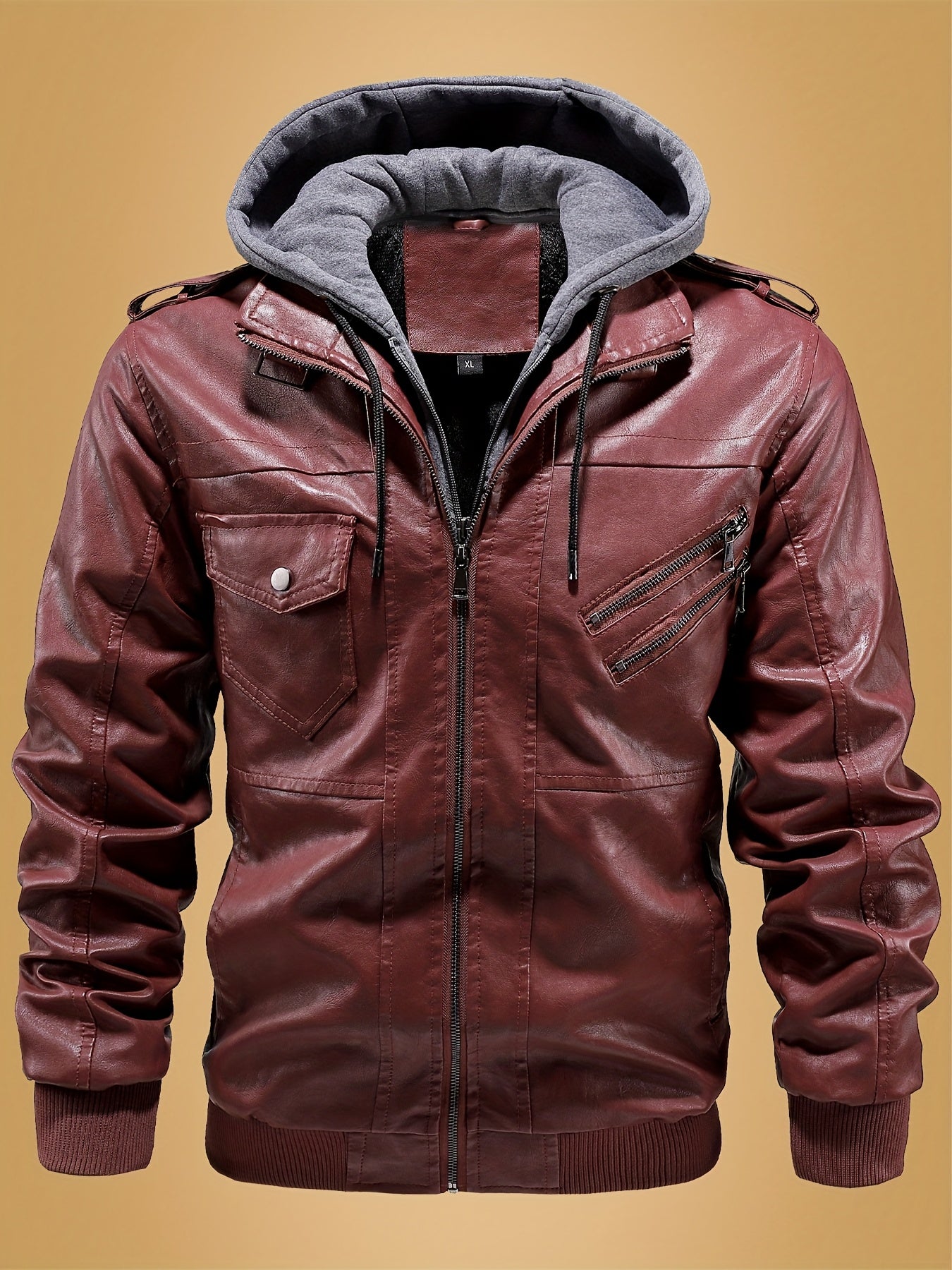 Chaqueta Retro de Cuero PU para Hombre