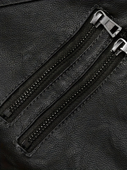 Chaqueta Retro de Cuero PU para Hombre