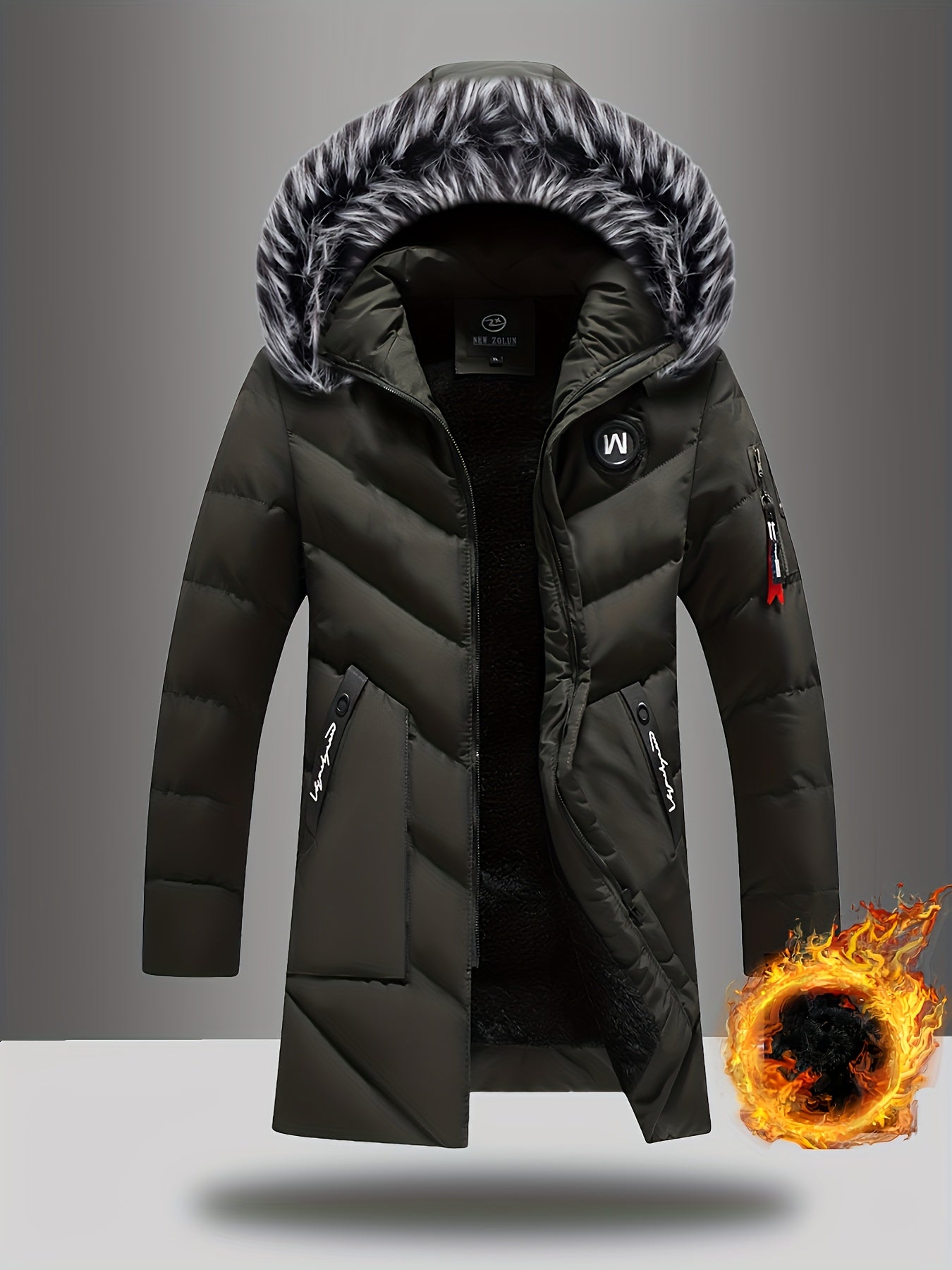 Chaqueta de inverno con forro polar casual para hombre