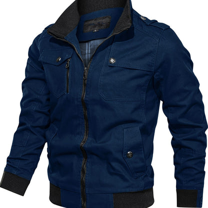 Chaqueta Multibolsillos para Hombre Abrigo de algodón