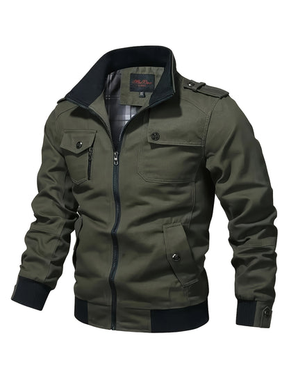 Chaqueta Multibolsillos para Hombre Abrigo de algodón