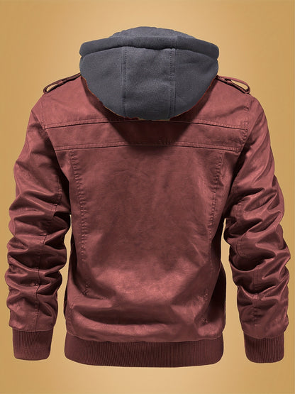 Chaqueta Retro de Cuero PU para Hombre