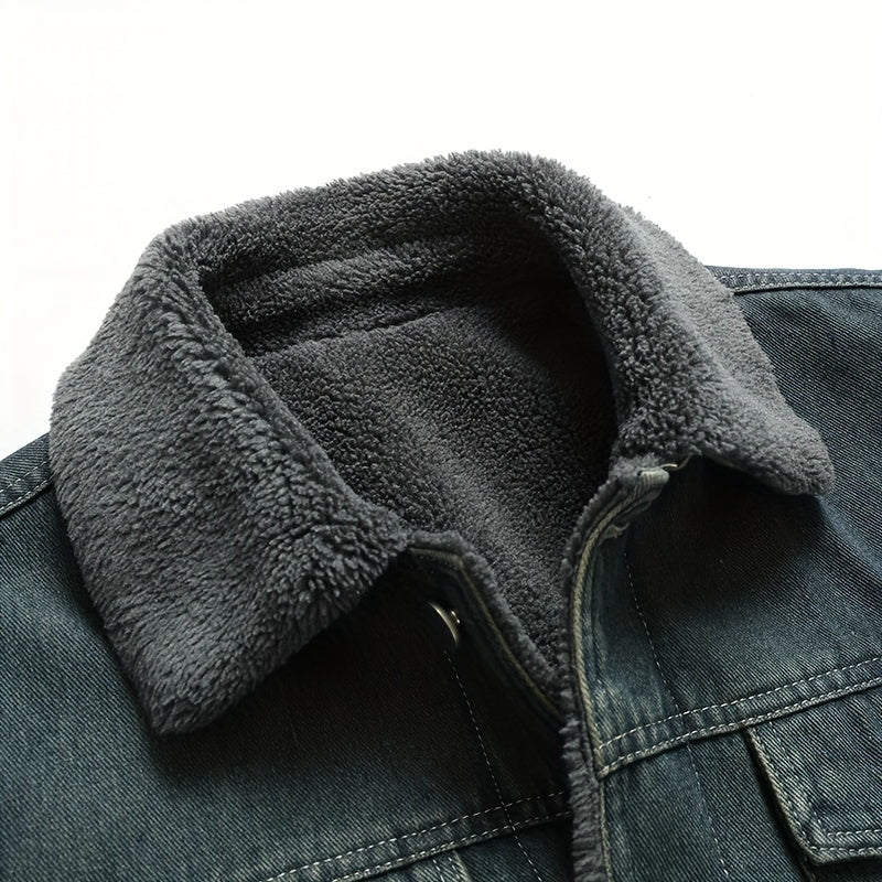 Chaqueta de Invierno para Hombre con Solapa y Forro Interior