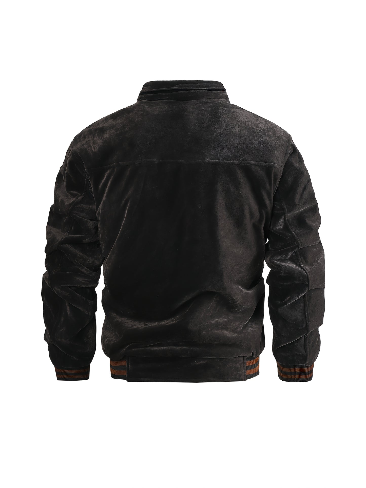 Chaqueta Fleece Vintage para Hombre Cuello Alto y Tejido Poliéster