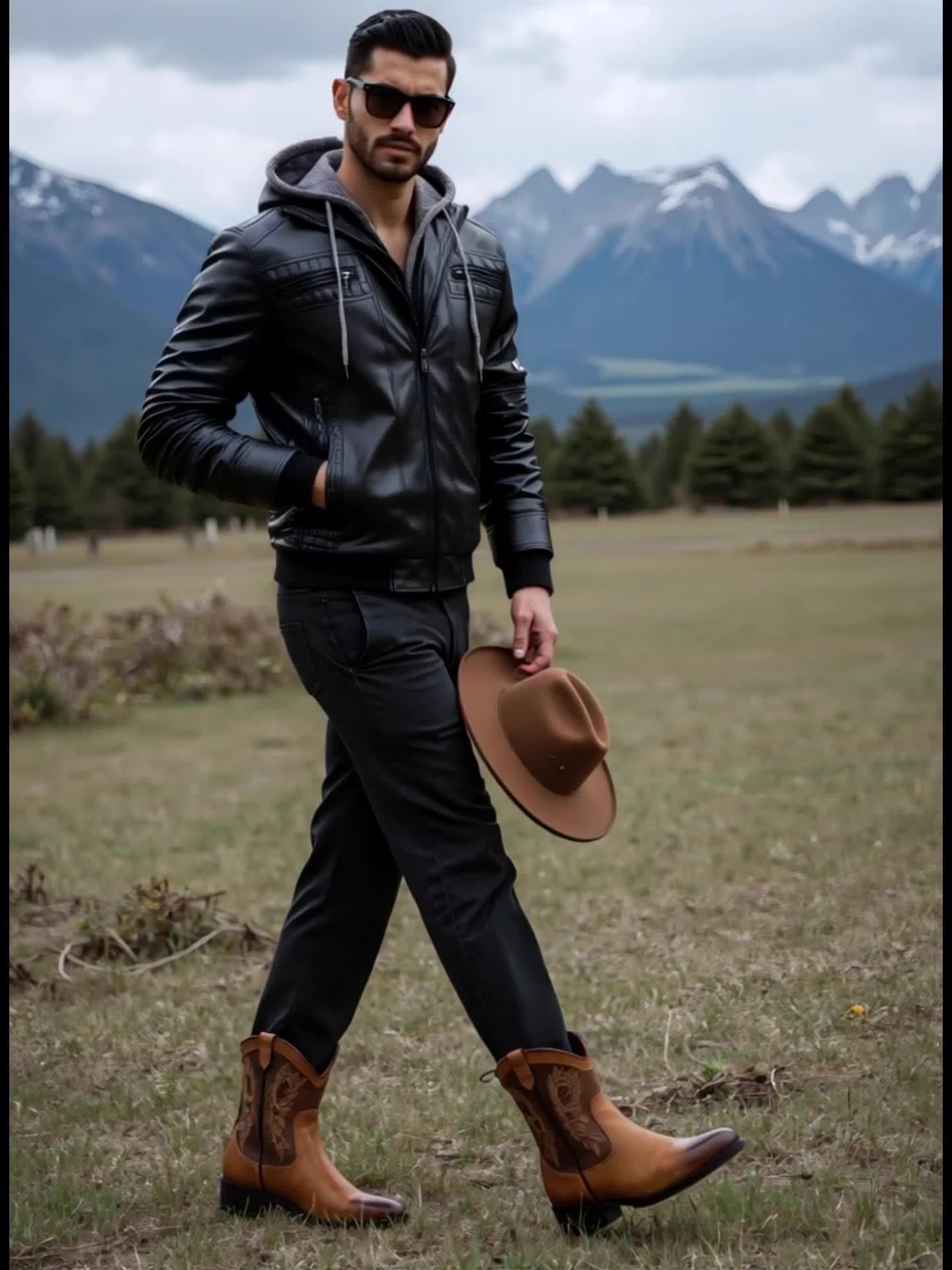 Chaqueta con capucha de invierno para hombre