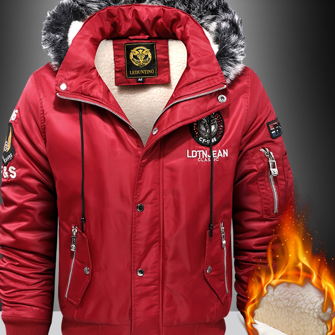 Abrigo con Capucha para Hombre  Antiviento y Frío