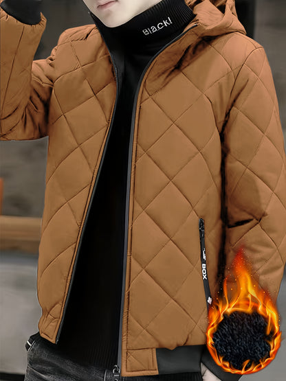 Chaqueta casual para hombre con capucha Forro y Relleno