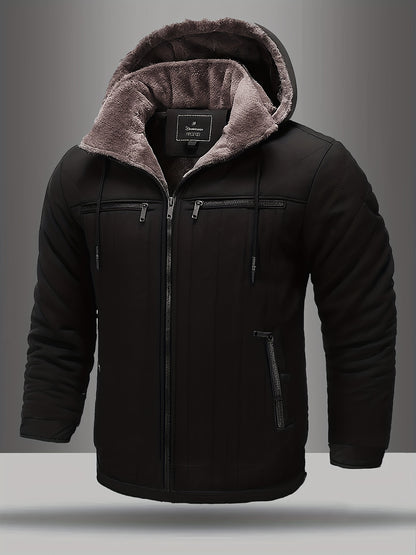 Abrigo con Capucha para Hombre  Forro Polar