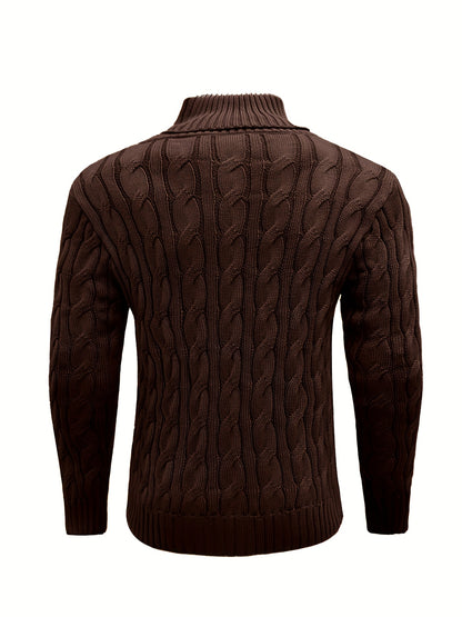 Suéter de Punto con Rayas para Hombre Elegancia Casual de Invierno