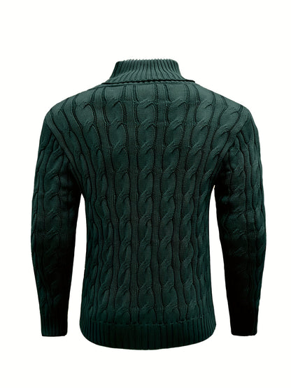 Suéter de Punto con Rayas para Hombre Elegancia Casual de Invierno