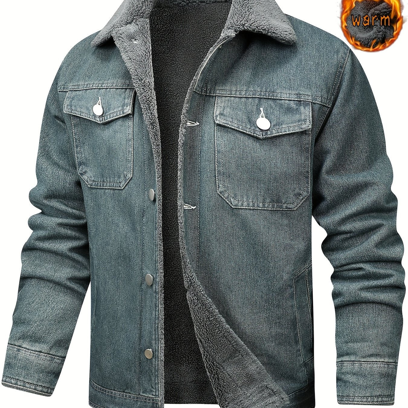Chaqueta de Invierno para Hombre con Solapa y Forro Interior