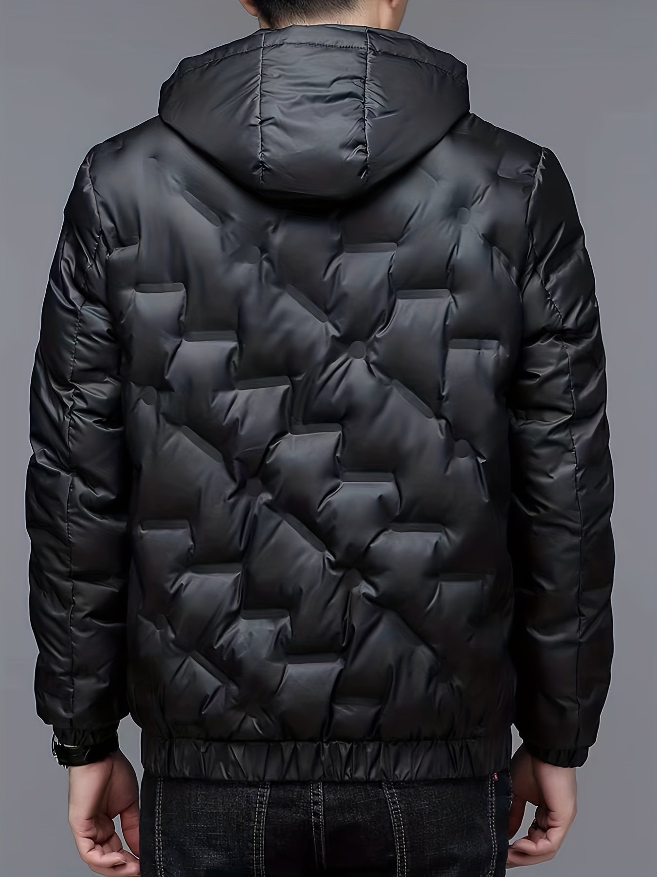 Abrigo Acolchado para Hombre Capucha y Forro Polar