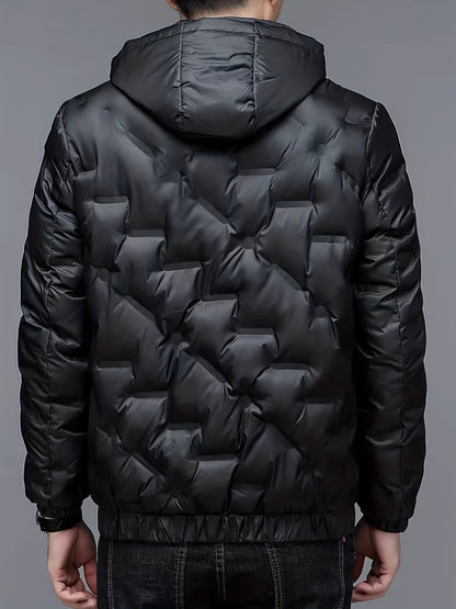 Abrigo Acolchado para Hombre Capucha y Forro Polar