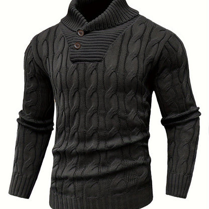 Suéter de Punto con Rayas para Hombre Elegancia Casual de Invierno