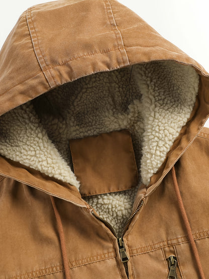 Chaqueta Vintage Capucha y Corte Clásico Elegancia Casual