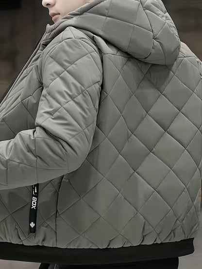 Chaqueta casual para hombre con capucha Forro y Relleno