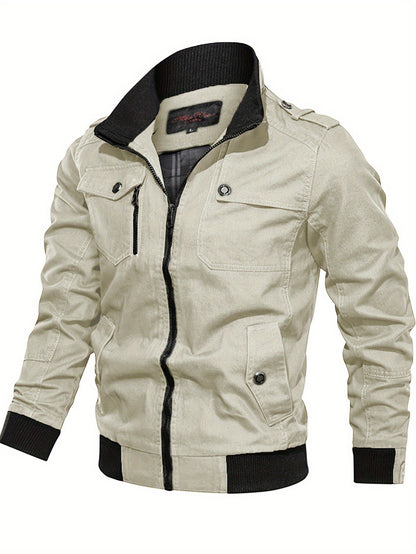 Chaqueta Multibolsillos para Hombre Abrigo de algodón