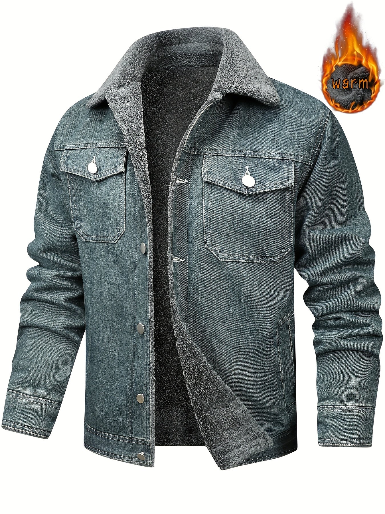 Chaqueta de Invierno para Hombre con Solapa y Forro Interior