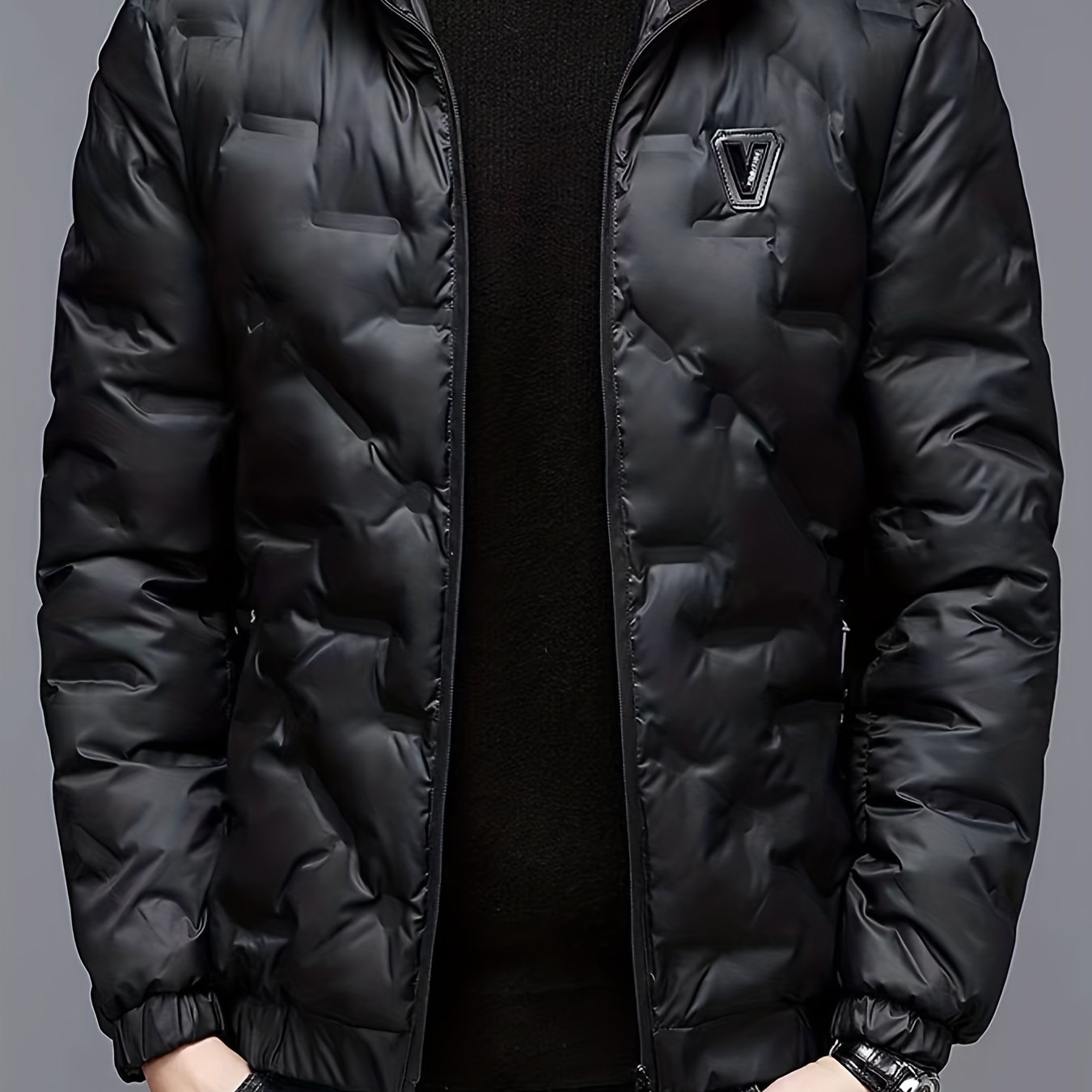 Abrigo Acolchado para Hombre Capucha y Forro Polar