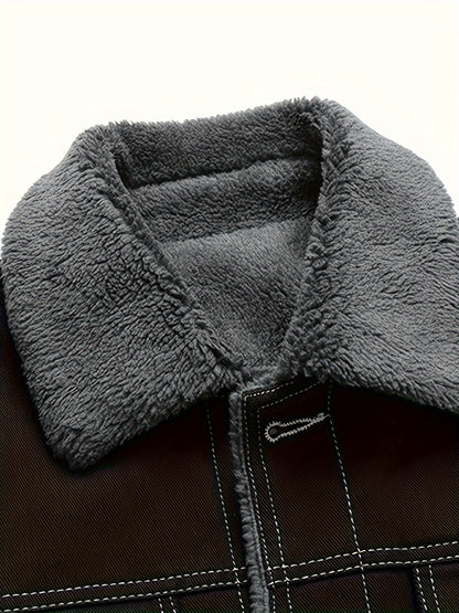 Chaqueta de Invierno para Hombre con Solapa y Forro Interior