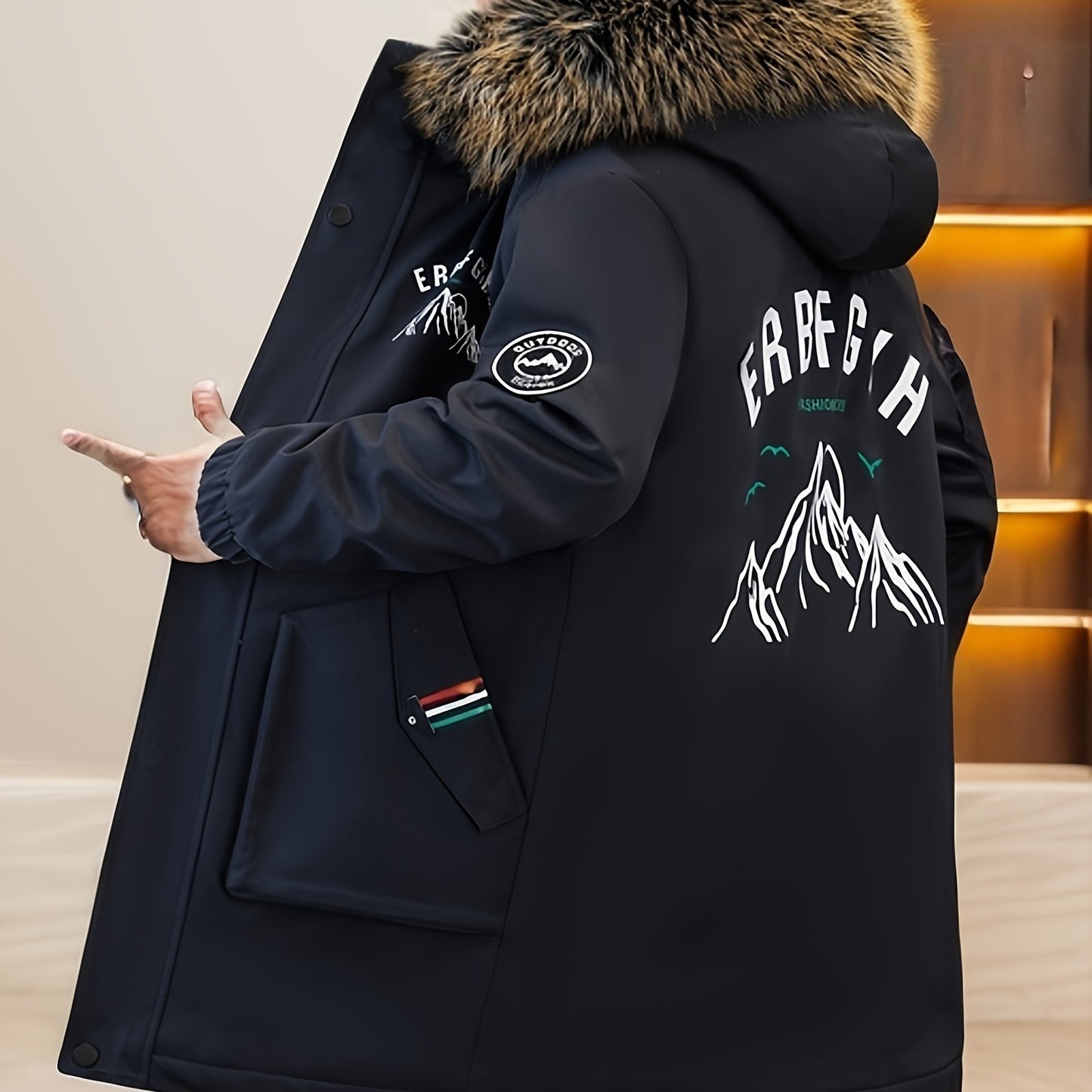 Chaqueta de Invierno para Hombre con Capucha y Cremallera