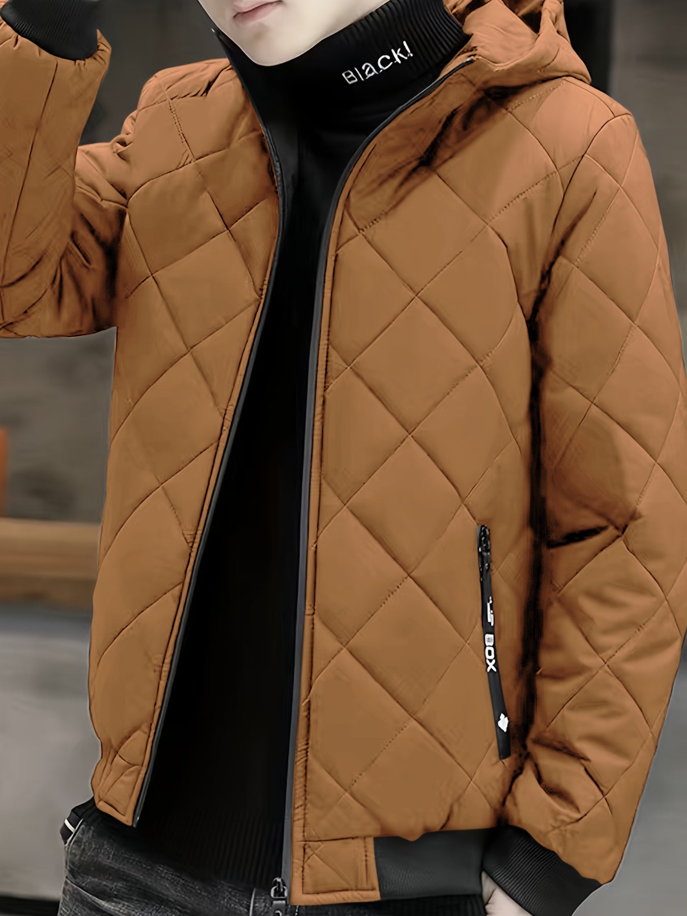 Chaqueta casual para hombre con capucha Forro y Relleno