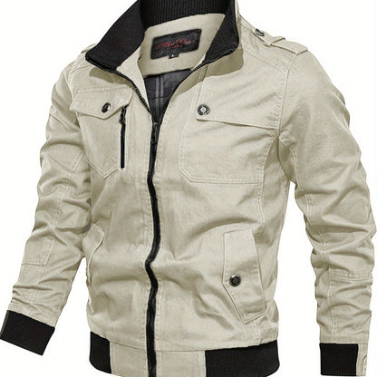 Chaqueta Multibolsillos para Hombre Abrigo de algodón
