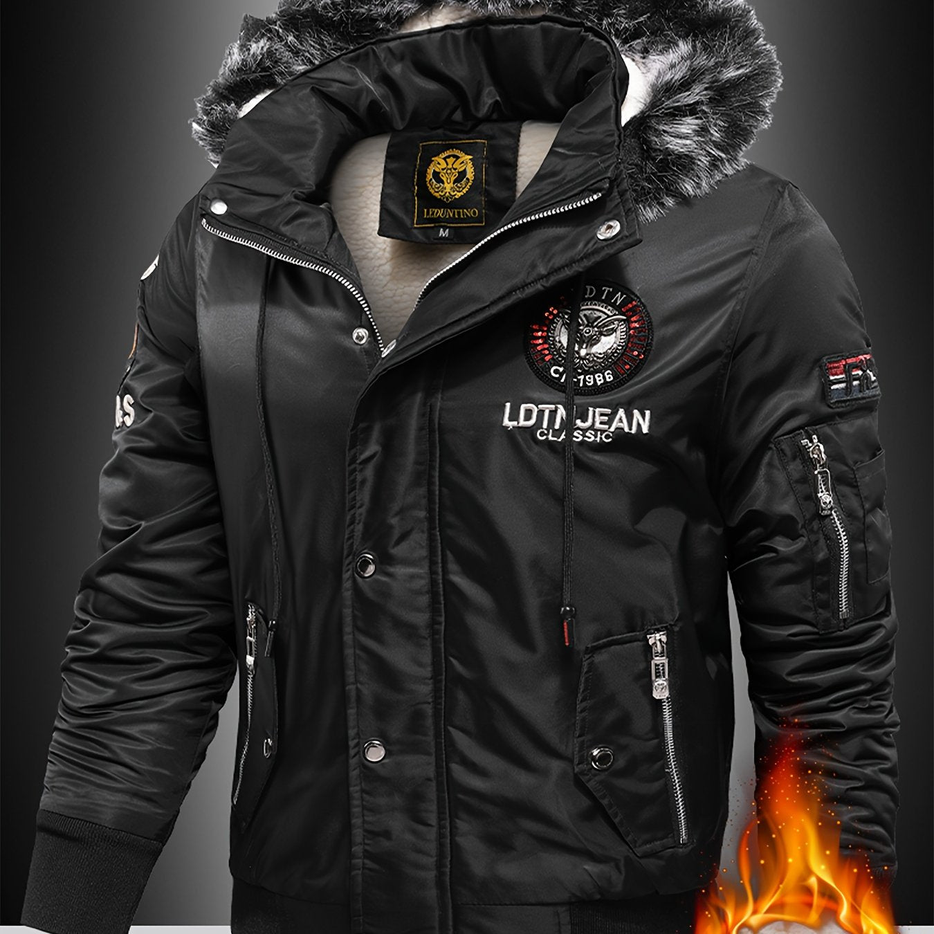 Abrigo con Capucha para Hombre  Antiviento y Frío